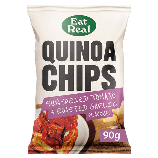 Eat Real Quinoa Chips Sun dried Tomato Roasted Garlic Sharing 90g