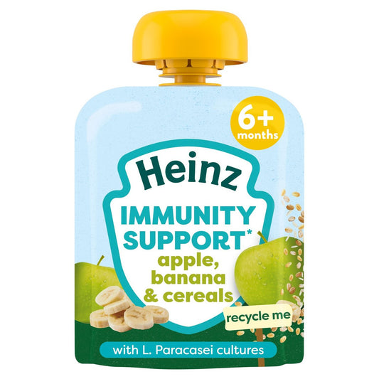 Heinz Immunity Support Baby Pouches, Apple, Banana & Cereals 6m+ 85g