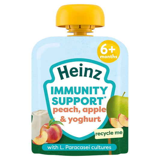 Heinz Immunity Support Baby Pouches, Peach & Yoghurt with Apple 6m+ 85g
