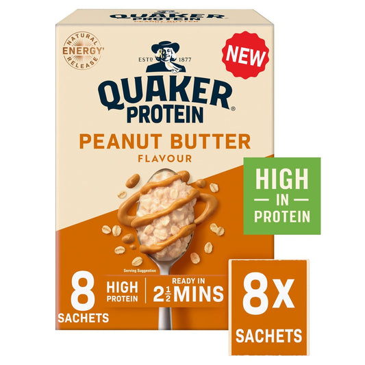 Quaker Oat So Simple Protein Peanut Butter Porridge Sachets Cereal 8 x 1 per pack