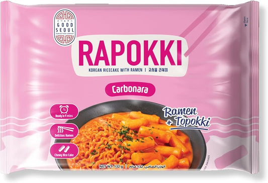 Rapokki Korean Rice cake with Ramen Carbonara (Ramen +Topokki) 132g