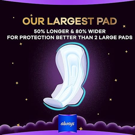 Always XXL Night Pads, 6x Protection for Super Heavy Nights, Maxi Thick, 20 Pads