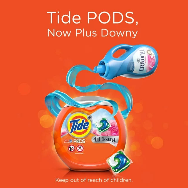 Tide Pods Laundry Detergent Soap Packs with Downy, April Fresh, 32 Ct