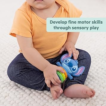 Stitch Twist-a-Stitch Fidget Toy with Textured Rings and Rattle Beads, On The Go Toy for Newborns & Up