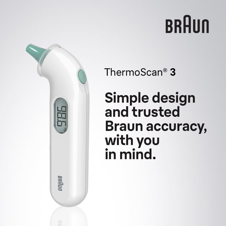 Braun ThermoScan 3 Ear Thermometer,White