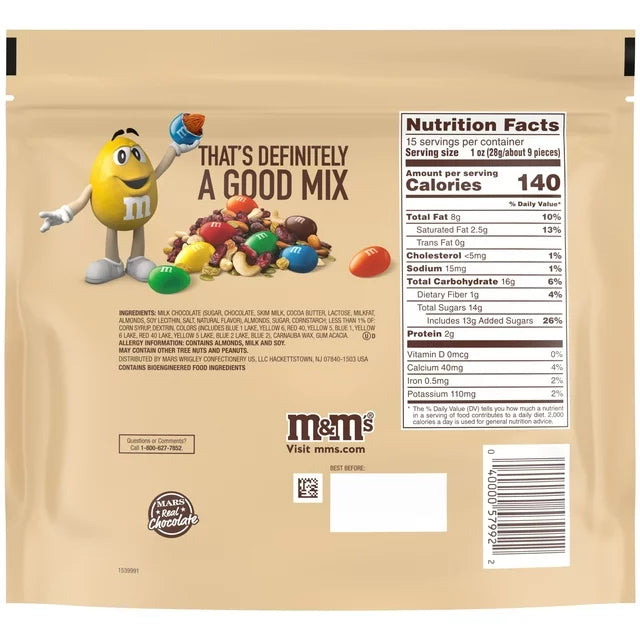 M&M's Almond Milk Chocolate Candy, Family Size - 15 oz