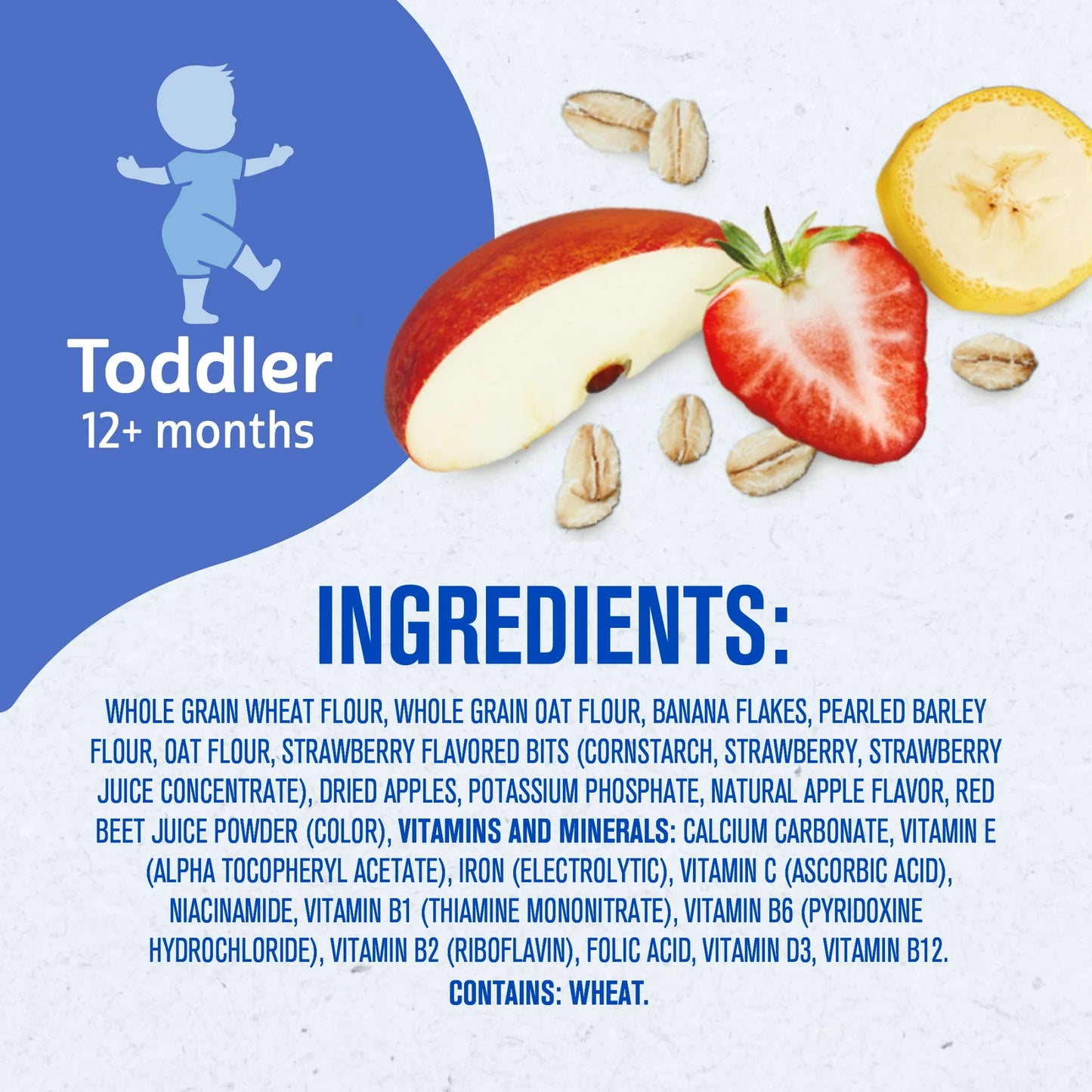 Gerber Cereal for Toddler Grain & Grow, Hearty Bits Multigrain Baby Cereal, Banana Apple Strawberry, 8 oz Canister