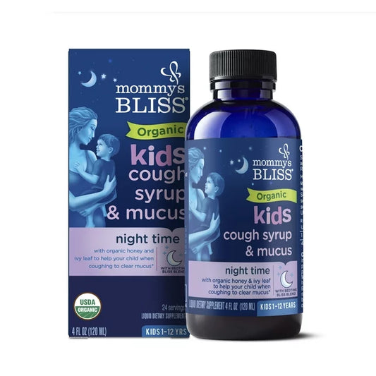 Mommy's Bliss Kids, Organic Cough Syrup, over the Counter Medicine, Night Time, 4 fl oz