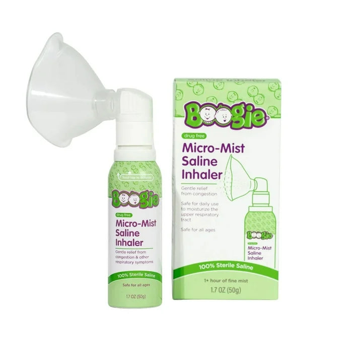 Boogie Sterile and Drug-Free Micro-Mist Saline Inhaler Spray for Kids, 1.7 oz