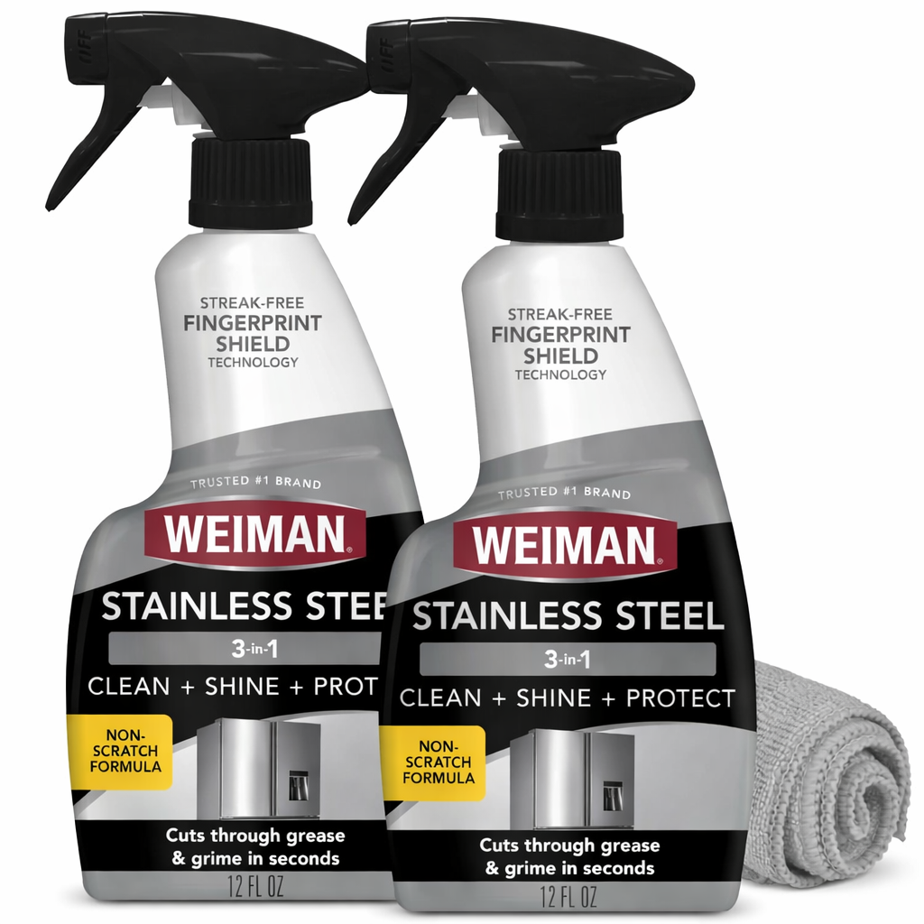 Weiman Stainless Steel Cleaner & Polish Spray (3-in-1)