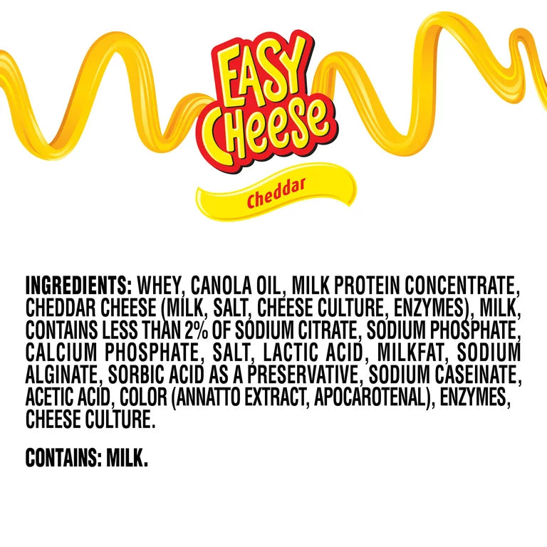 Easy Cheese Cheddar Cheese Snack, 8 oz