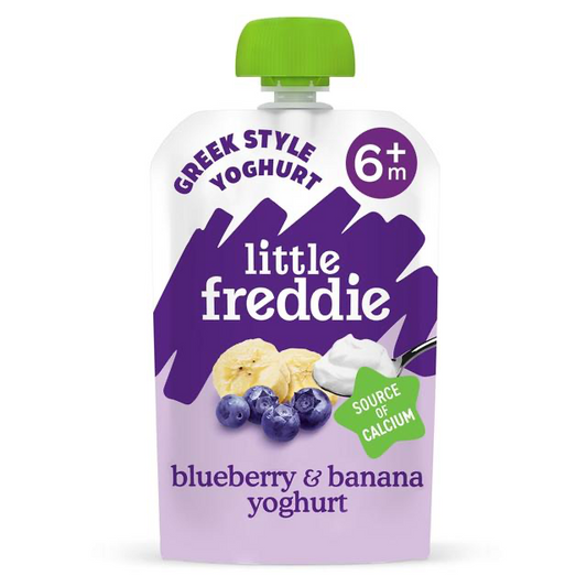 Little Freddie Blueberry & Banana with Greek Yoghurt Organic Pouch, 6 mths+ 100g