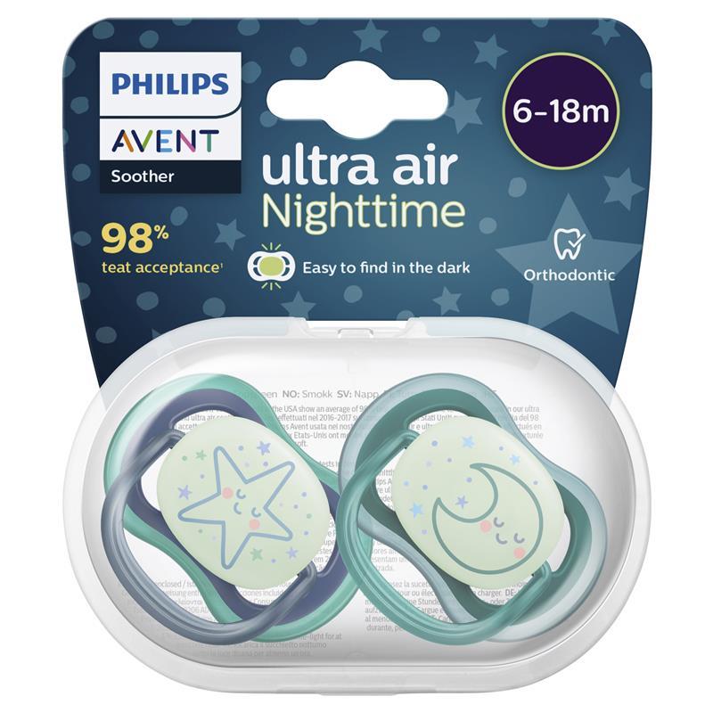 Avent Ultra Air Night Soother 6-18 Months 2 Pack