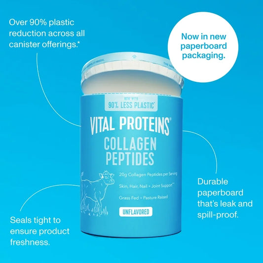 Vital Proteins Collagen Peptides Powder Supplement for Hair, Skin, and Nails, Unflavored, 20 oz