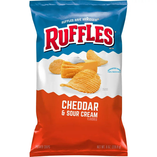 Ruffles Potato Chips Cheddar & Sour Cream Flavored 6 1/2 oz