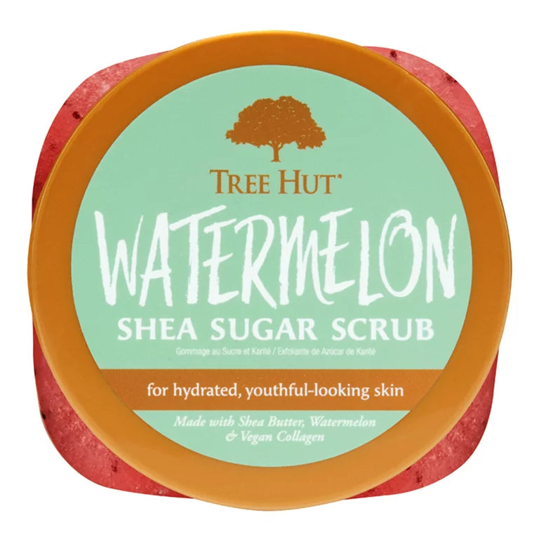 Tree Hut Watermelon Shea Sugar Exfoliating and Hydrating Body Scrub, 18 oz.