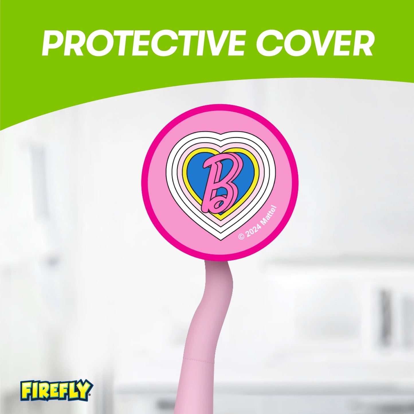 Firefly Kids Barbie Manual Toothbrush with Cover, Soft, 2 Count