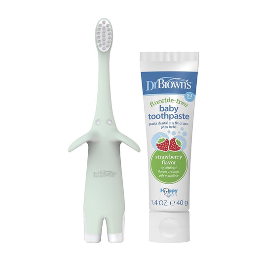 Dr. Brown’s Infant-to-Toddler Training Toothbrush Set with Strawberry Toothpaste (0–3 Years)
