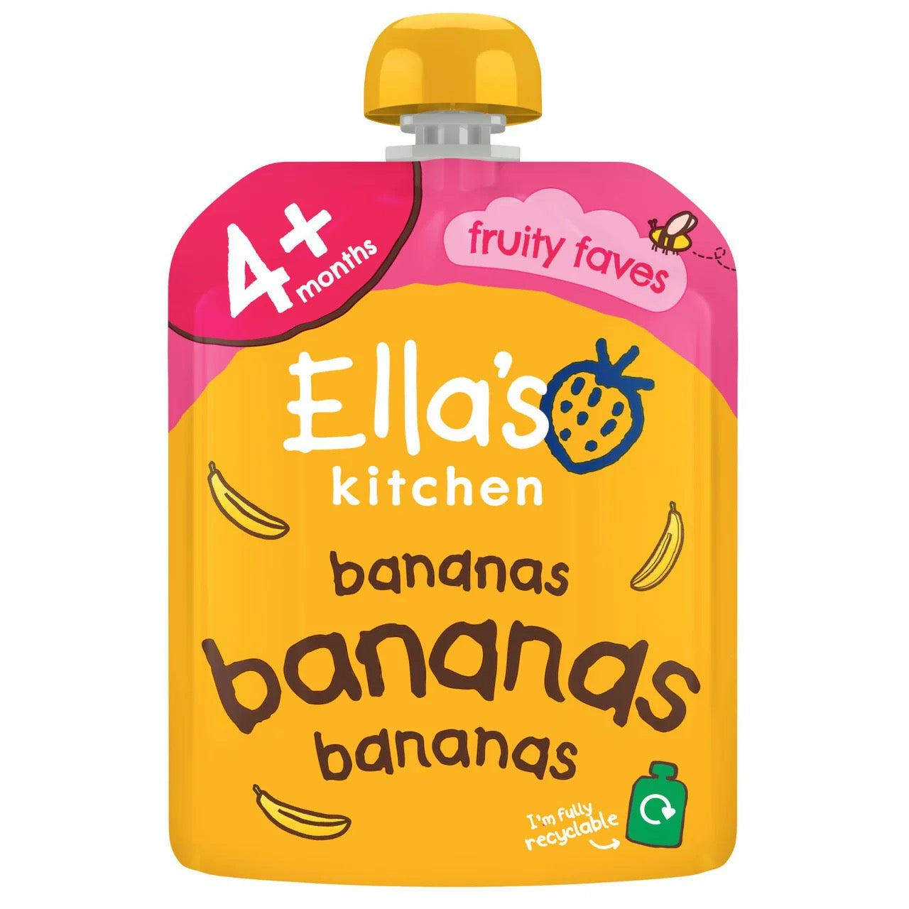 Ella's Kitchen Bananas Bananas First Tastes Baby Food Pouch 4+ Months