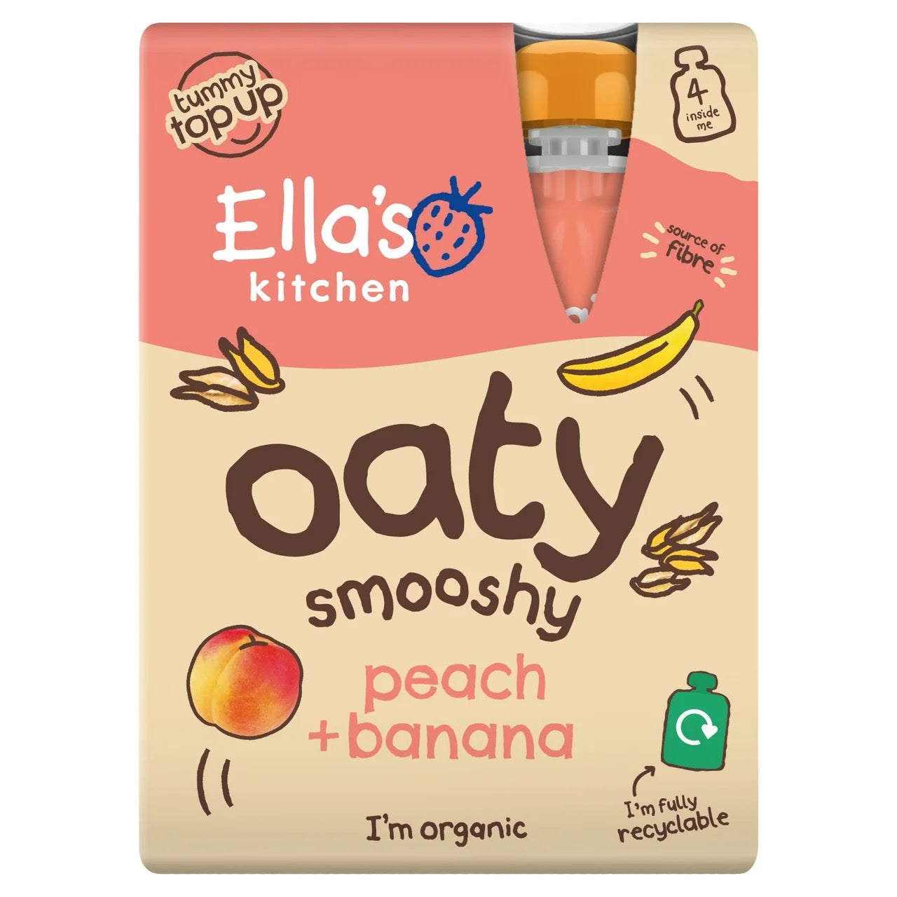 Ella's Kitchen Organic Peach & Banana Oaty Smooshy 12+ Months
