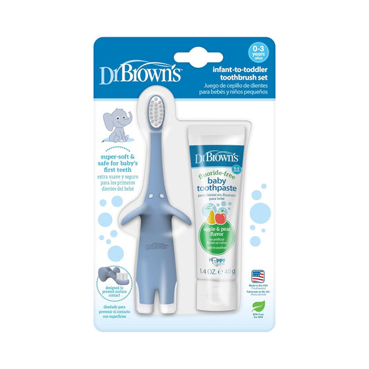 Dr. Brown’s Infant-to-Toddler Toothbrush Set (Blue)