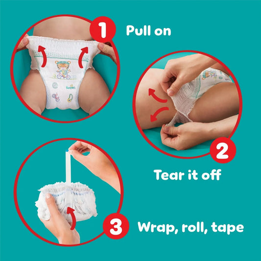 Pampers Baby-Dry Nappy Pants Size 3, 44 Nappies, 6kg - 11kg, Essential Pack