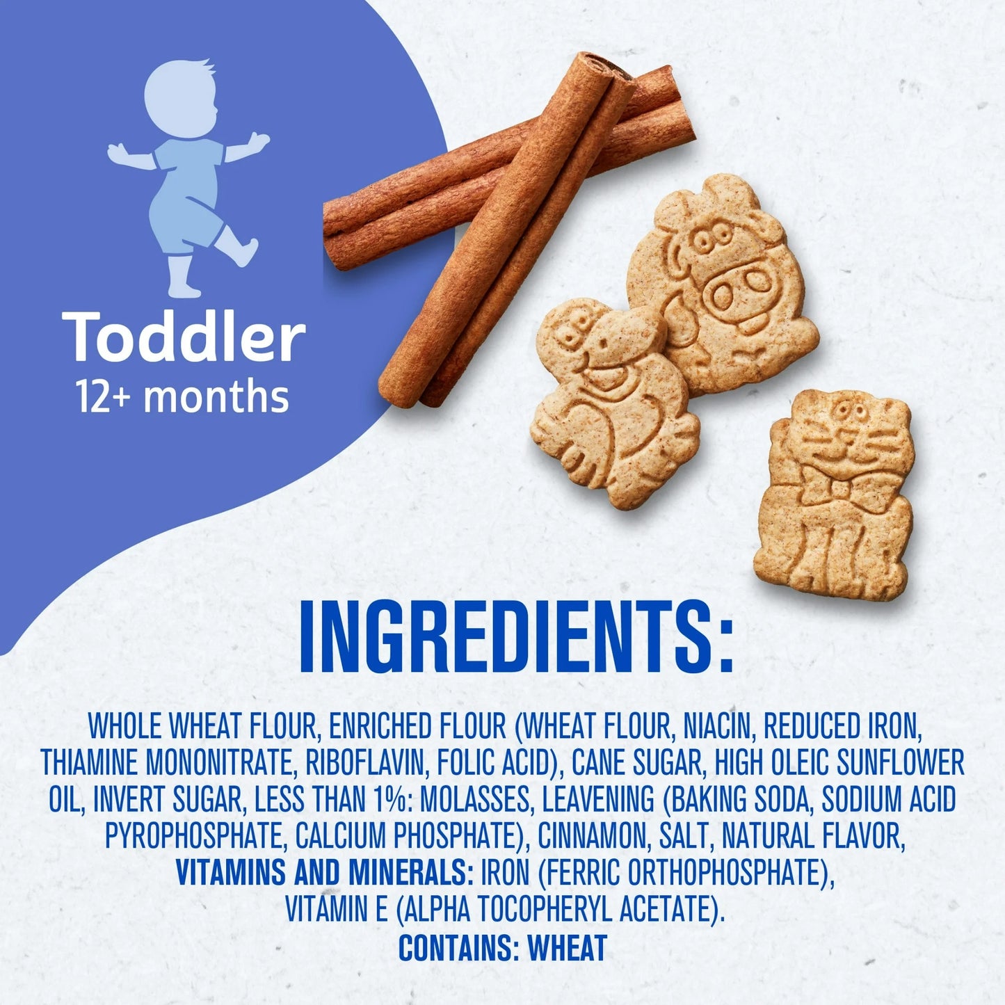 Gerber Toddler Snacks for Baby, Cinnamon Graham Animal Crackers, 6 oz Bag