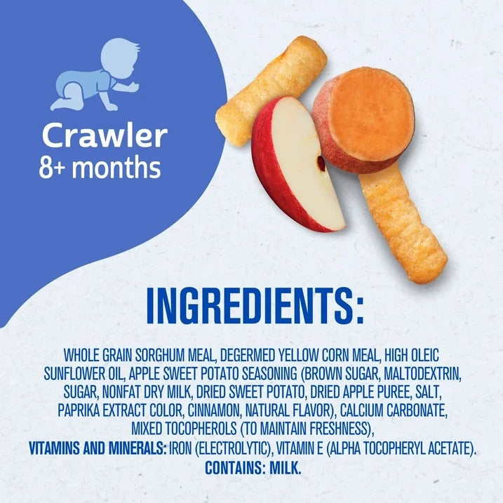 Gerber Snacks for Baby Lil Crunchies Apple Sweet Potato Puffs, 1.48 oz