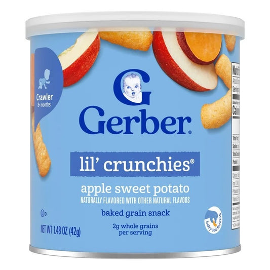 Gerber Snacks for Baby Lil Crunchies Apple Sweet Potato Puffs, 1.48 oz