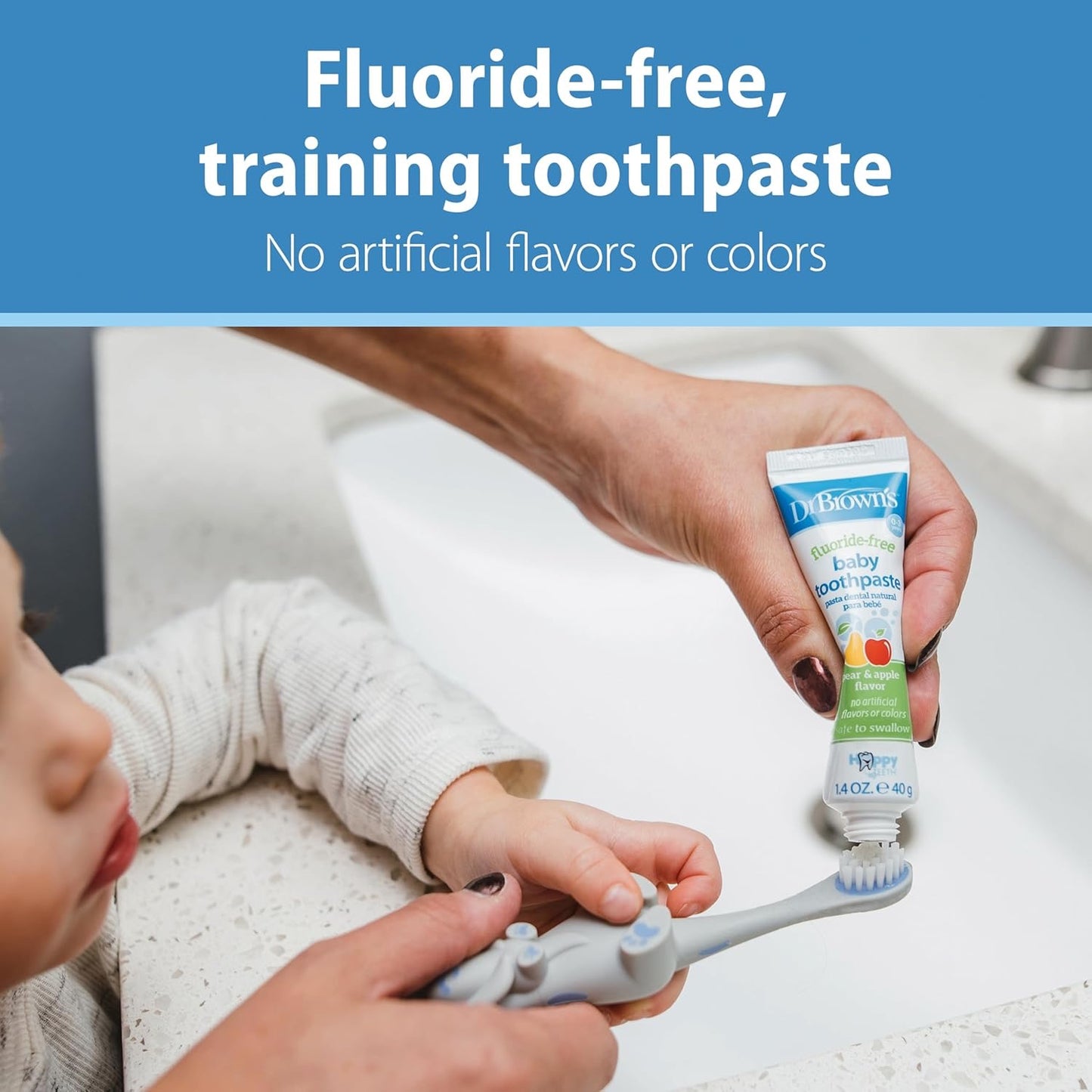 Dr. Brown’s Infant-to-Toddler Toothbrush Set (Blue)
