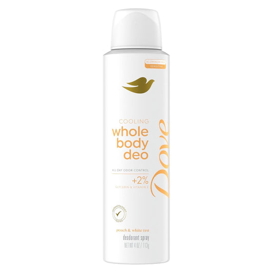 Dove Whole Body Deodorant Cooling Spray – Peach & White Tea (4 oz)