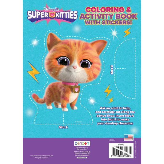Disney Super Kitties Coloring and Activity Book with Stickers, 64 Pages by Bendon