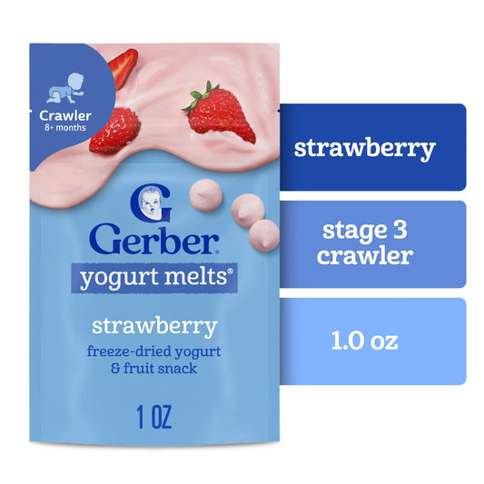 Gerber Snacks for Baby Yogurt Melts, Strawberry, 1 oz Bag