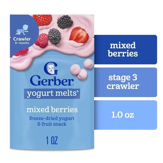 Gerber Snacks for Baby Yogurt Melts, Mixed Berries, 1 oz Bag