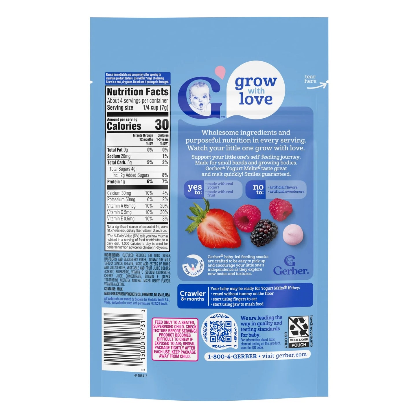 Gerber Snacks for Baby Yogurt Melts, Mixed Berries, 1 oz Bag