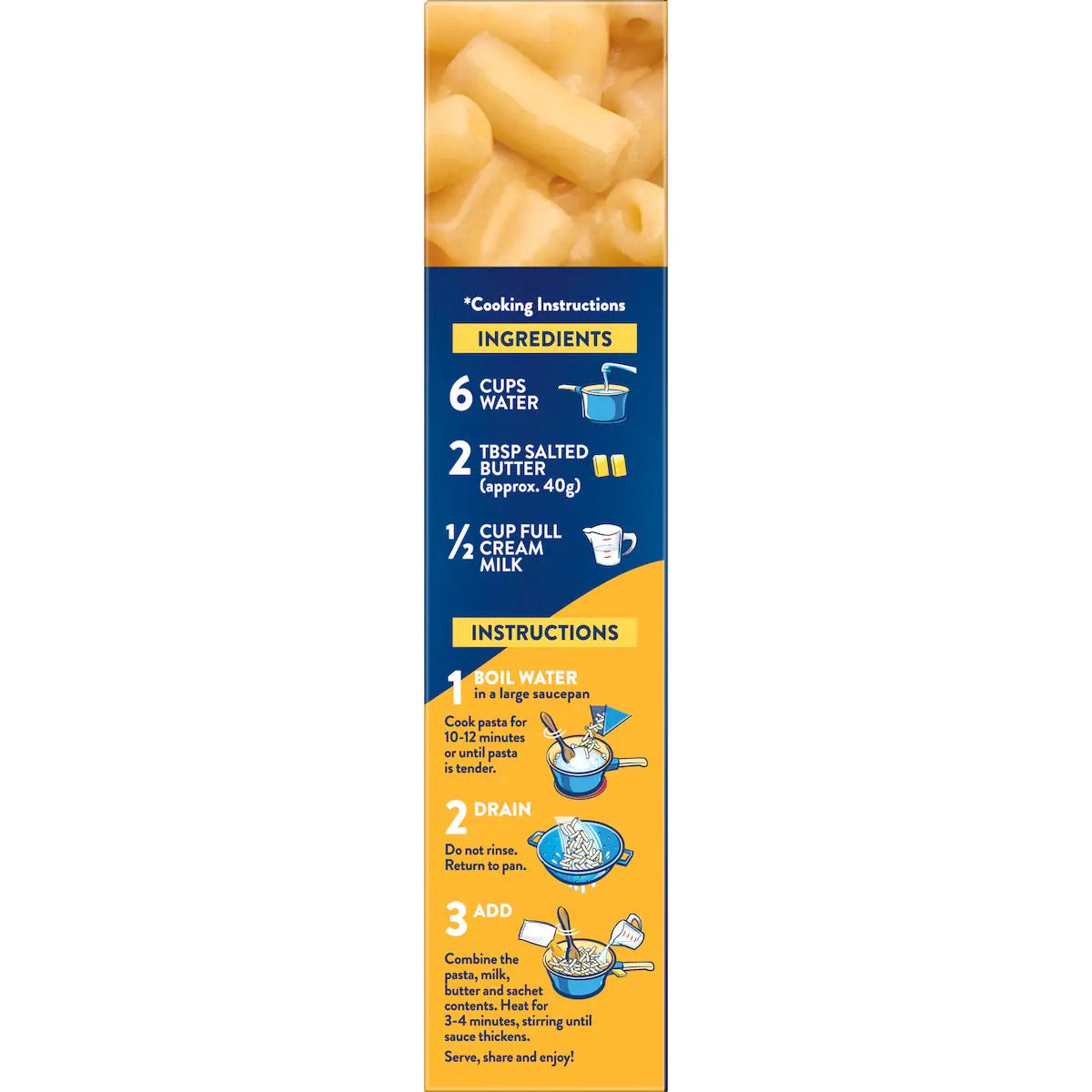 Kraft Mac & Cheese Dinner Macaroni Pasta Three Cheese 205g (AUS)