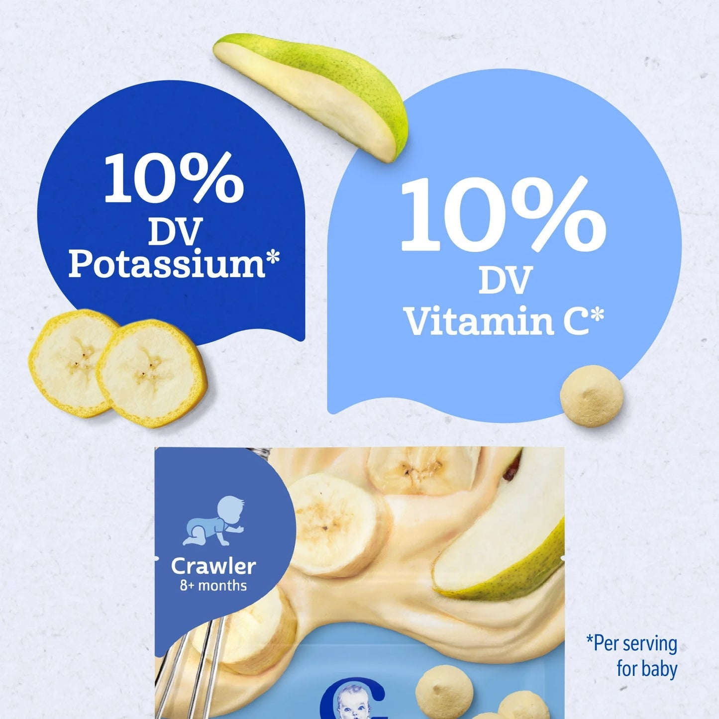 Gerber Natural Whipped Melts Baby Snacks Banana Pear, 0.85 oz Bag