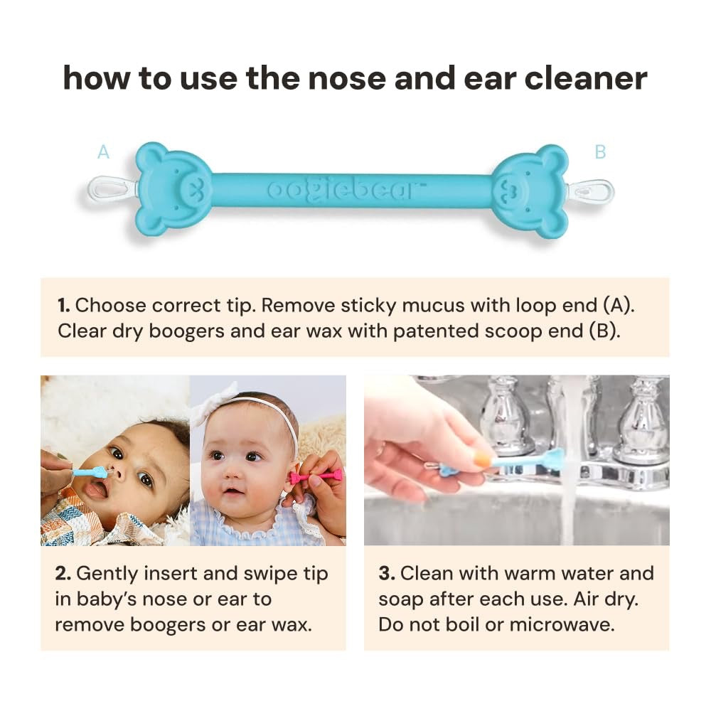 oogiebear Baby Ear & Nose Cleaner. Dual Earwax and Snot Remover. Aspirator Alternative