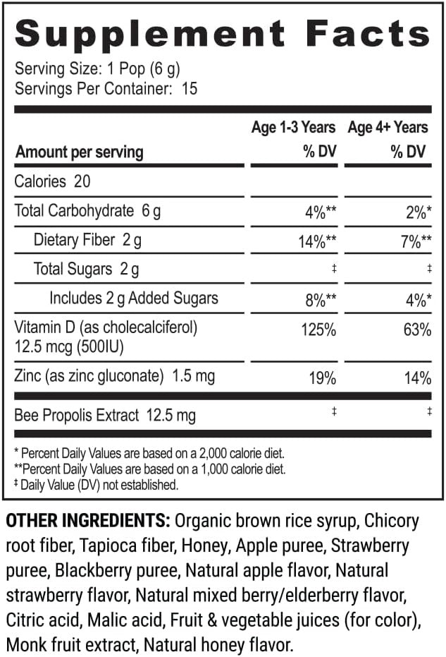 Kids Throat Soothing Lollipops by Beekeeper's Naturals - Doctor Formulated Immune Support