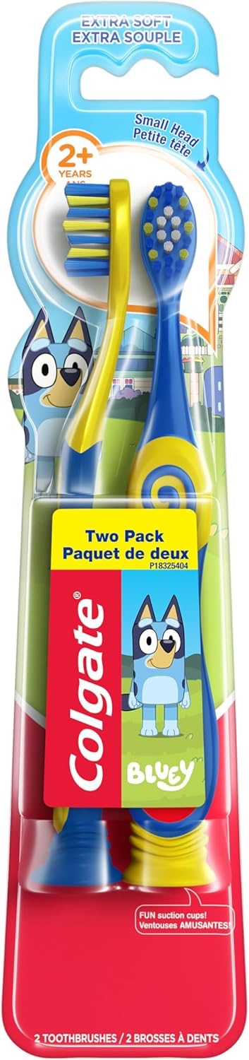 Colgate Bluey Extra Soft Toothbrush for Kids – 2 Pack (Ages 2+)