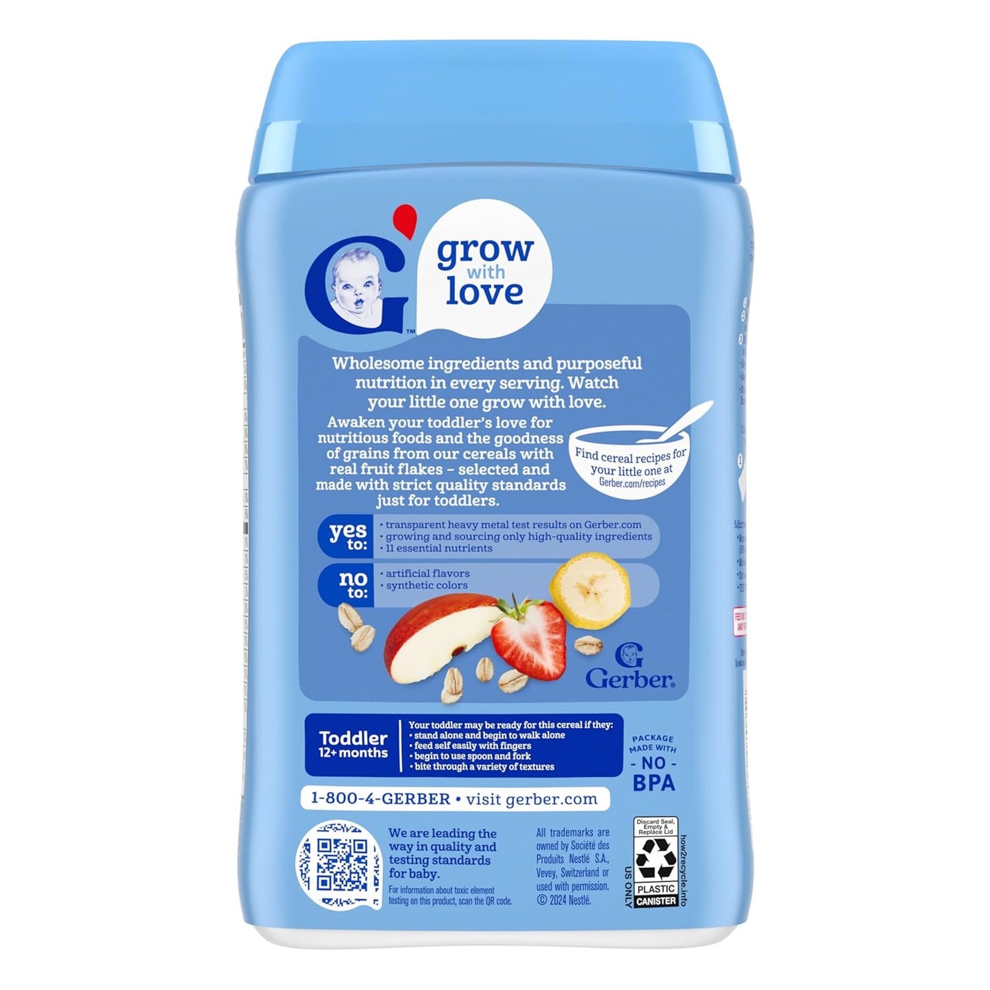 Gerber Toddler Food, Multigrain Banana Apple Strawberry Cereal 227g