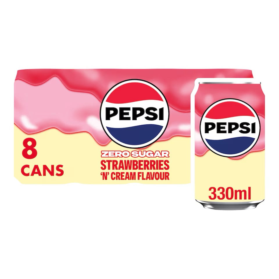 Pepsi Strawberries 'n' Cream Soft Drink Can 330ml