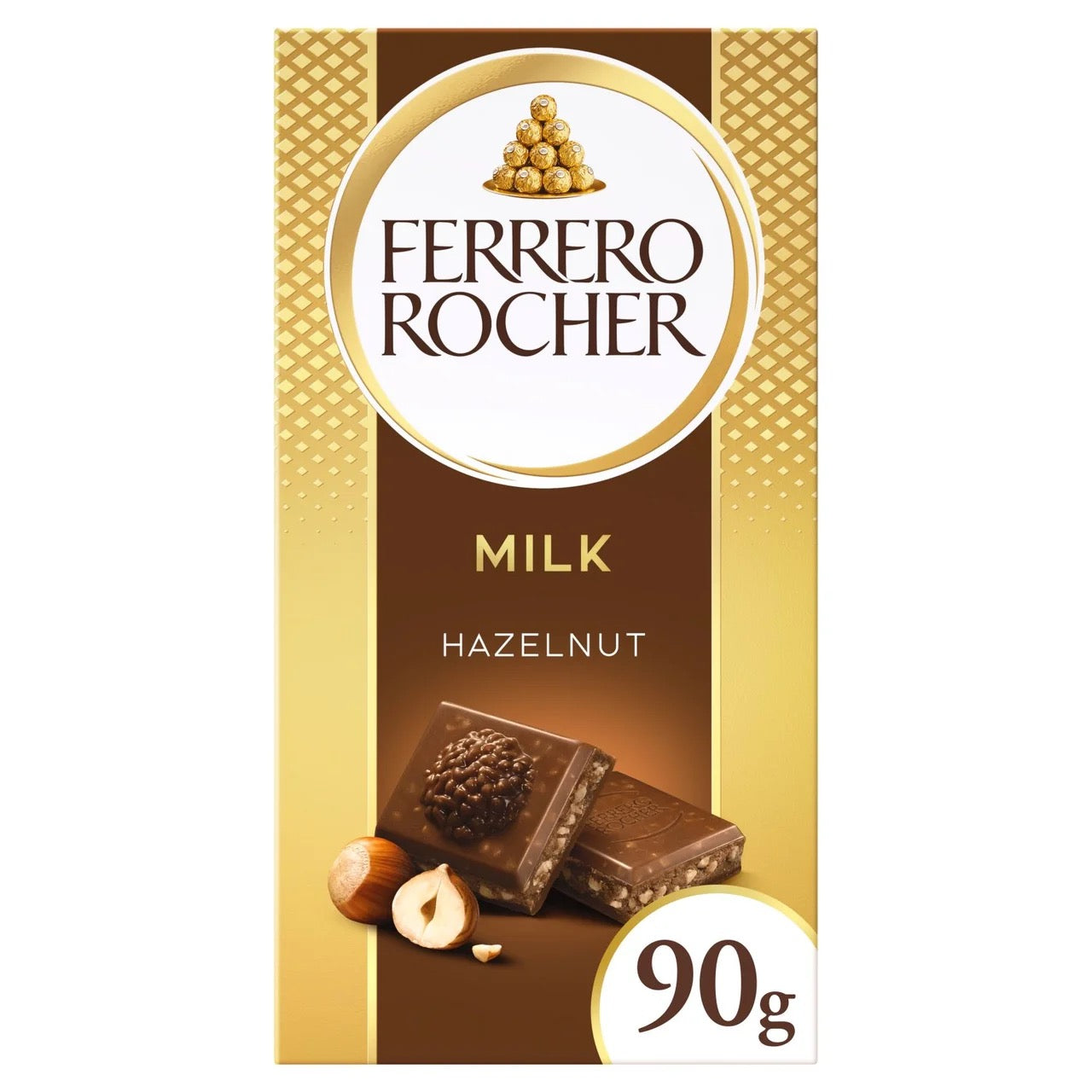 Ferrero Rocher Milk Chocolate & Hazelnut Bar 90g