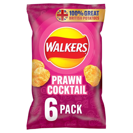 Walkers Prawn Cocktail Multipack Crisps 6x25g