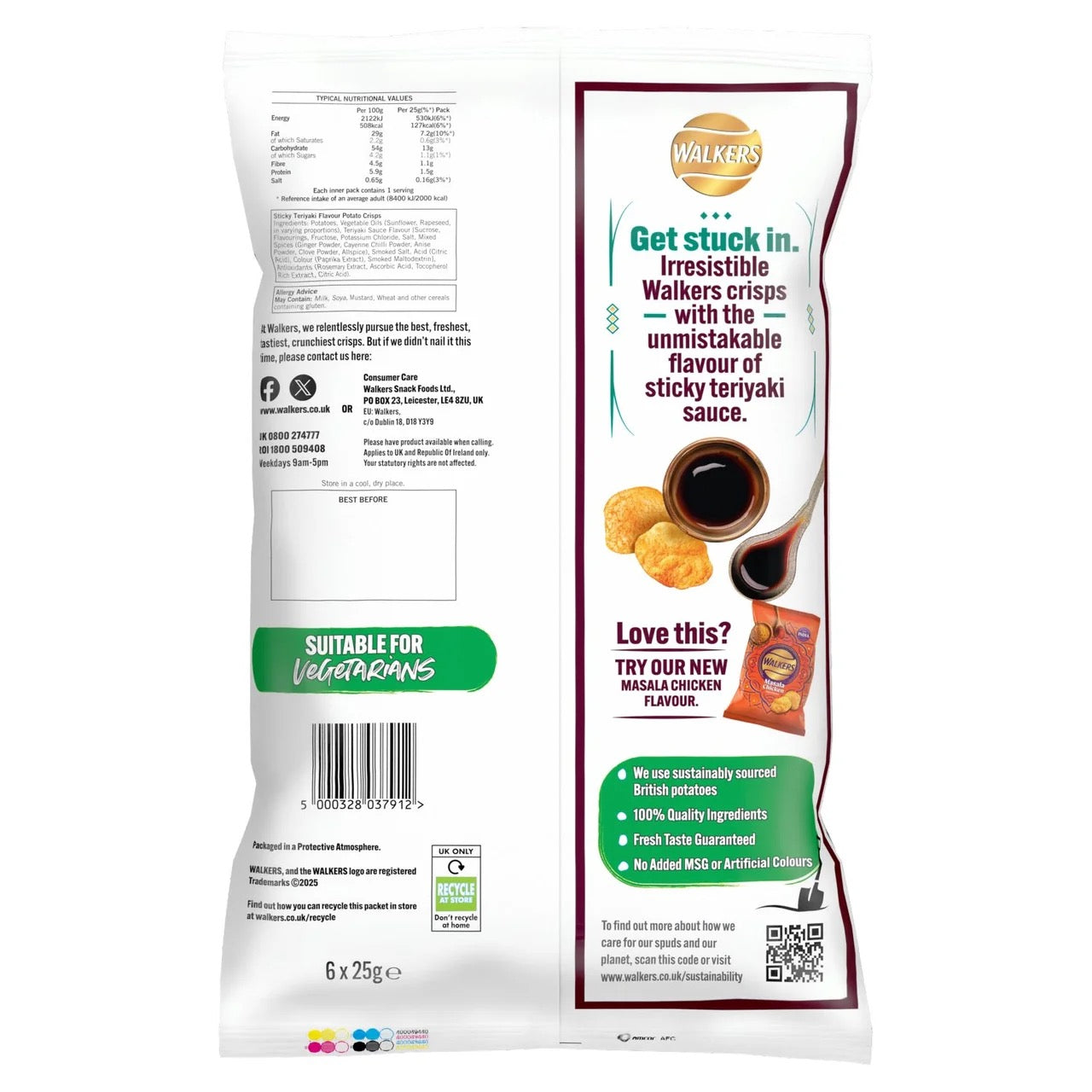 Walkers Sticky Teriyaki 6pk