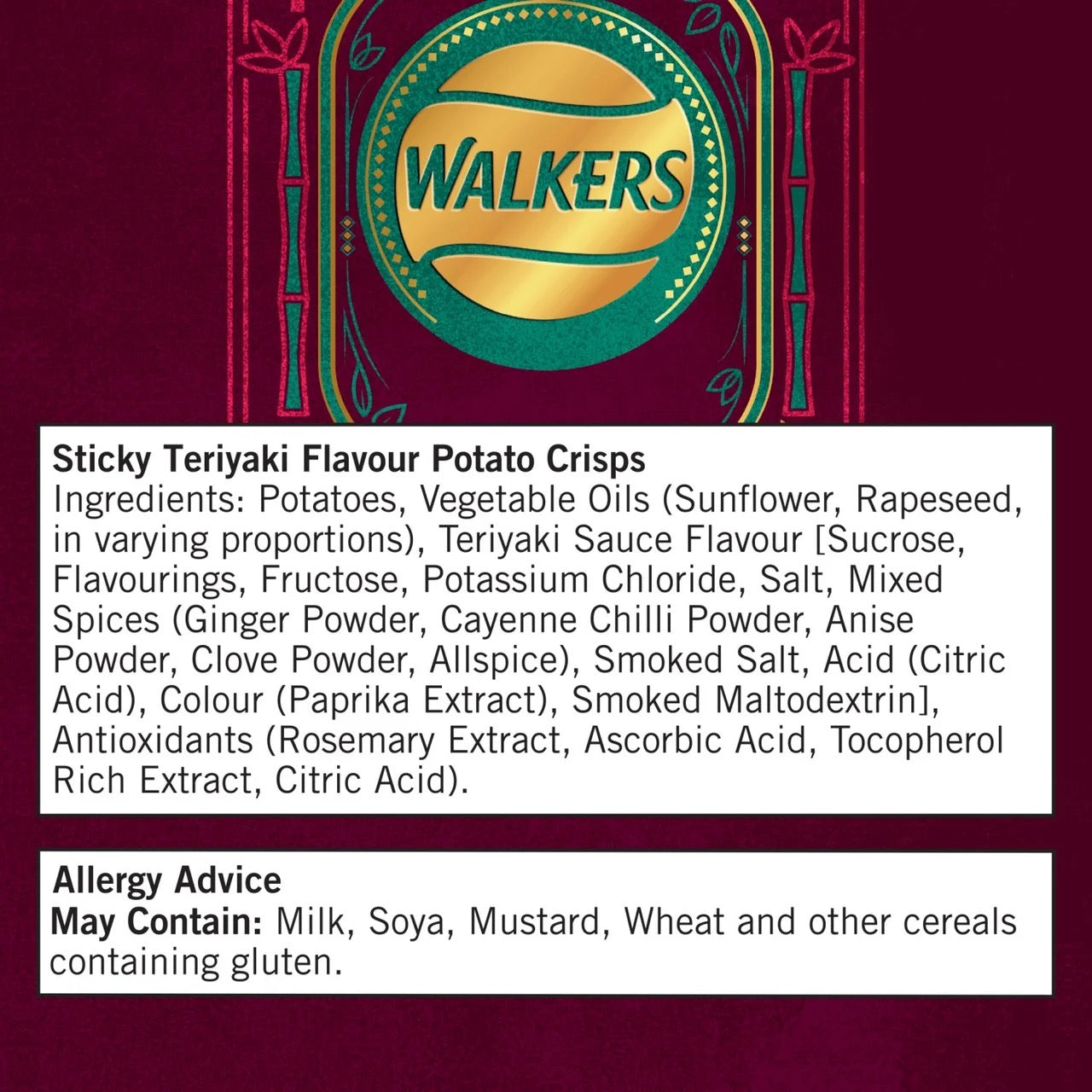 Walkers Sticky Teriyaki 6pk