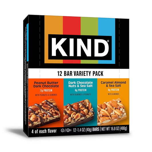 KIND Nut Bars, Variety Pack 12 Count