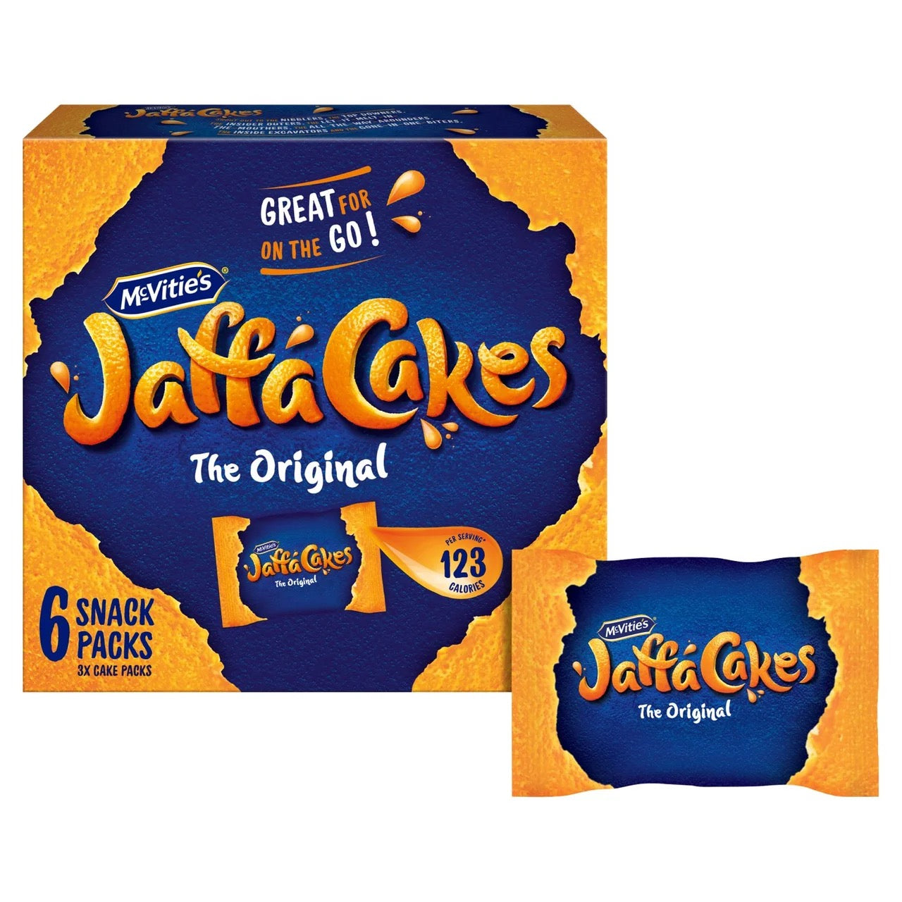 McVitie's Jaffa Cakes Original Handy Packs Biscuits 6 x Packs of 3