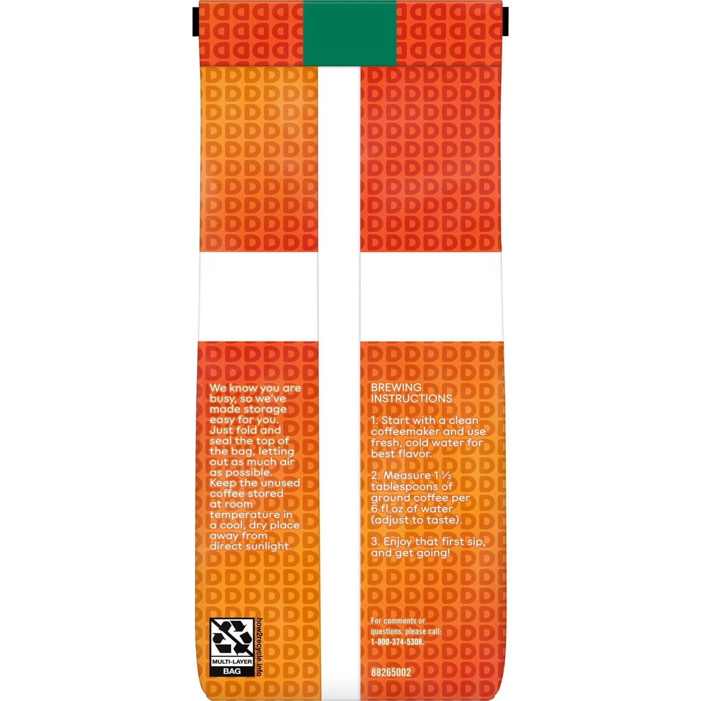 Dunkin’ Decaf Original Blend Ground Coffee, Medium Roast, 12 oz, bag