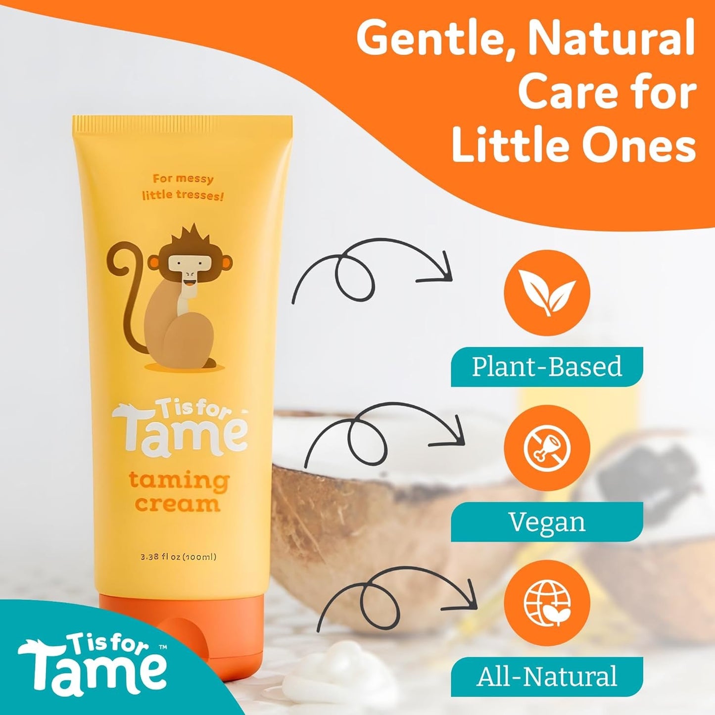 T Is for Tame – Hair Taming Cream for Kids (All-Natural, Coconut Oil)